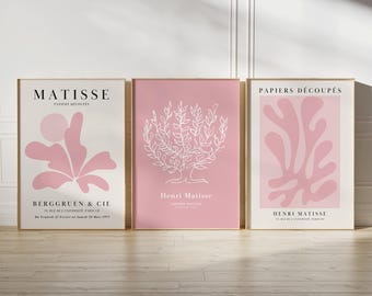Blush Pink Matisse Print Set: Vintage Floral Wall Art (Digital Download)