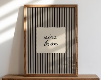 Leuke billenprint: zwart gestreept badkamerdecor, moderne minimalistische kunst (digitale download, verticaal)