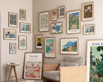 Boho Gallery Wall Decor: Eclectic Art Prints, Set of 50 (Digital Download)