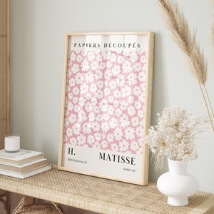 Impression du marché aux fleurs roses, impression du marché aux fleurs, impression du salon, impression d'art mural botanique vintage, affiche de fleurs roses Matisse, téléchargement numérique rétro