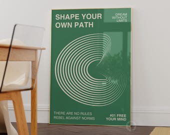Green Abstract Art Print: Minimalist Geometric Poster (Digital Download)