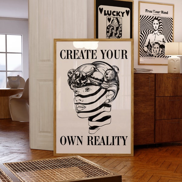 Trippy Psychedelic Poster, Retro Y2K Wall Art (Digital Download)