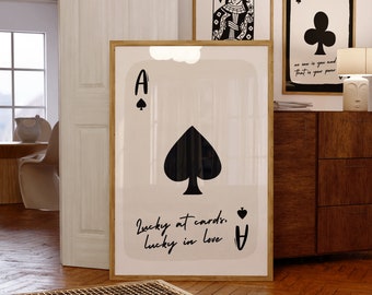 Ace of Spades Print: Lucky Retro Y2K Wall Art (Digital Download)