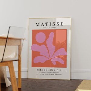 Matisse Impresión Digital Descargar Rosa Naranja Rosa Decoración Rosa Matisse Cartel Exposición Cartel Colorido Pared Arte Estética Preppy Habitación Decoración