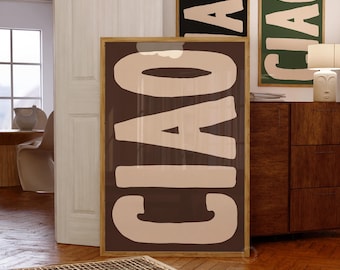 Ciao Print: Hand-Drawn Typography Poster, Entryway Wall Art, Guest Room Decor (Digital Download, Horizontal)