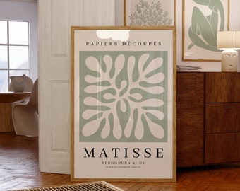 Saliegroene Matisse-print: abstracte moderne kunst (digitale download)