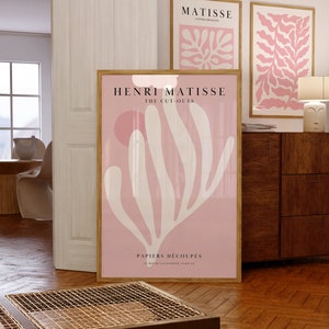 Impresión rosa de Matisse, arte de pared imprimible, arte de pared rosa de Matisse, póster de Henri Matisse, póster de exposición imprimible, descarga digital, póster rosa