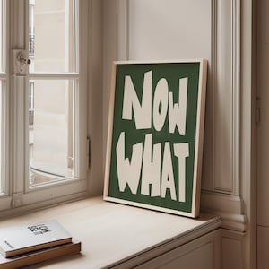 Green Typography Art Print Quote Poster Olive Green Wall Art Bathroom Decor Green Print Trendy Printable Wall Art Retro Aesthetic Print