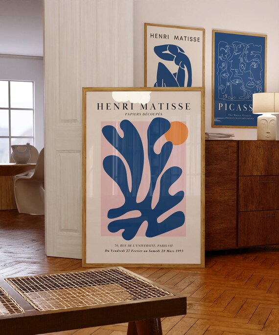 Matisse Floral Exhibition Print | Blue Leaf Papiers Decoupes