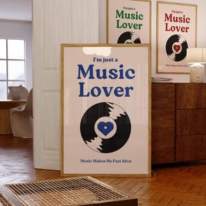Vinyl Record Wall Art, Music Lover, Trendy Art Prints, Retro Decor, Eccentric Art, Vinyl Records Print, Music Poster, Retro Digital Print