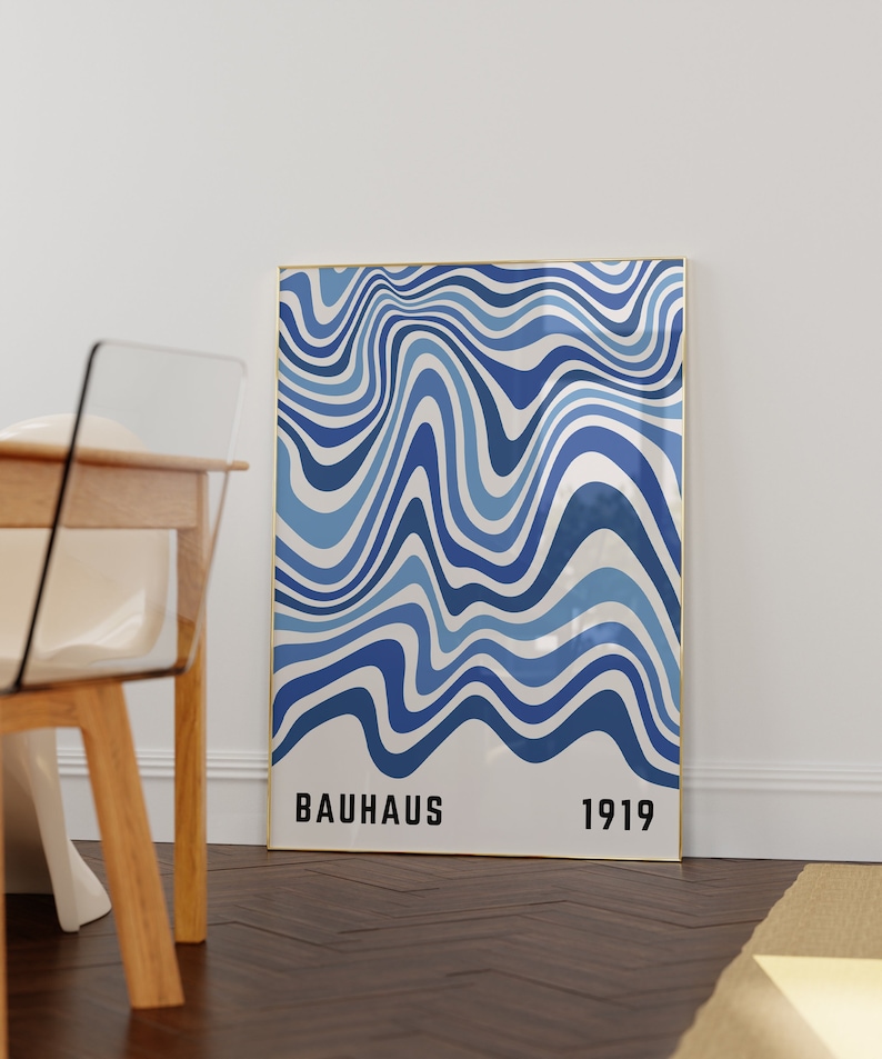 Blue Bauhaus Print
