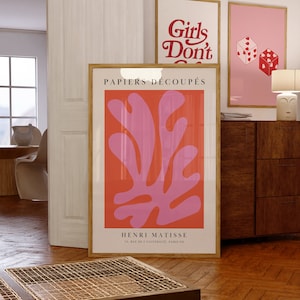 Impresión rosa de Henri Matisse Galería de arte mural rosa Arte mural Póster de Matisse Impresión rosa abstracta de Matisse Arte digital Papeles decoupes