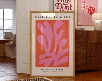 Pink Matisse Print: Abstract Botanical Art, Gallery Wall Decor (Digital Download)