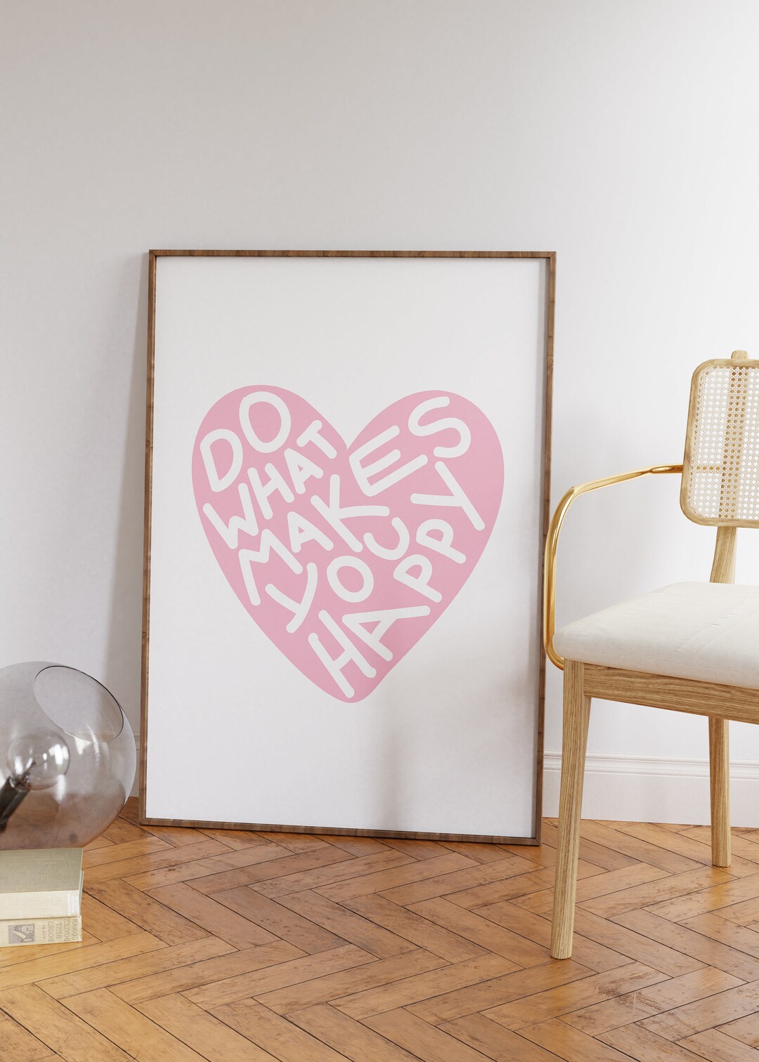 Pink Hearts Wall Art Preppy Room Decor Printable Art Trendy Dorm Wall