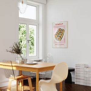 Cartel de Gimbap, impresión de comida coreana, cartel de cocina imprimible, descarga digital, cartel de Ramen, decoración de pared de cocina, ilustración de arte de pared de comida asiática imagen 6