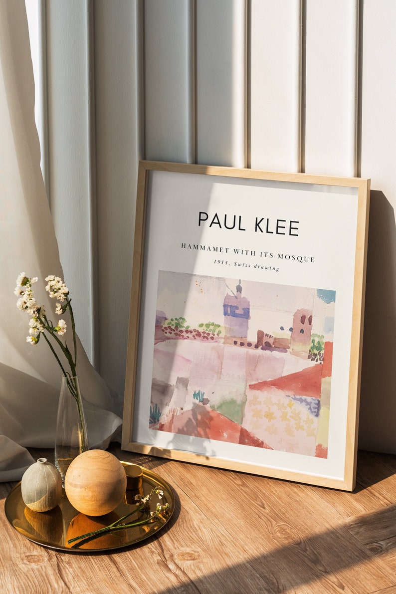Paul Klee Exhibition Poster, Hammamet With Its Mosque, Paul Klee Art Print, Printable Wall Art, Modernism, Surrealist Art, Klee Wall Art