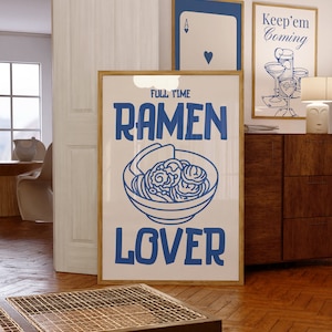 Ramen Poster Japanese Ramen Noodles Home Decor Asian Culture Print Food Print Modern Kitchen Decor Retro Wall Art Ramen Art Print Travel Art