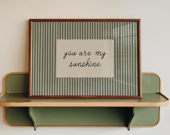 You Are My Sunshine Poster, Vintage Striped Wall Art, Nursery Love Print (Digital Download)