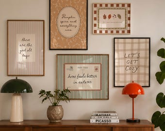 Fall Gallery Wall Set, Farmhouse Autumn Decoration Prints, Cozy Fall Decor, Digital Download