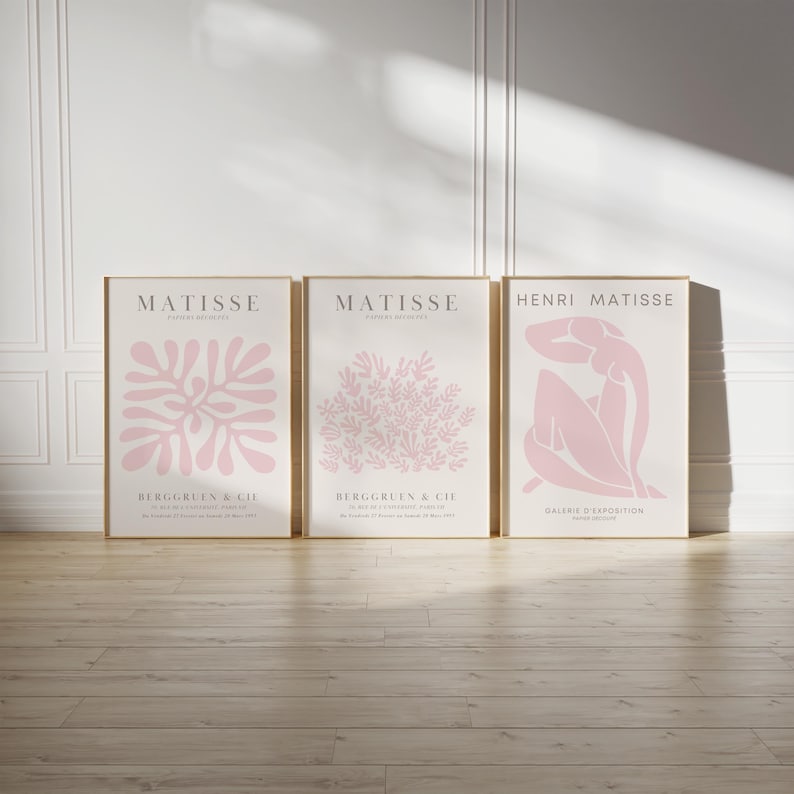 pink matisse print set