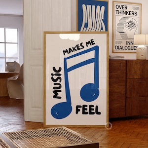 Musik Wand Kunst Blaues Poster Retro Groovy Print Geschenk Musikliebhaber Zuhause Vintage Ausstellung Französisches Poster Trendy Geschenk Ästhetisches Musikplakat