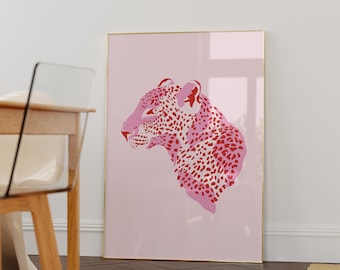 Pink Leopard Print: Trendy Boho Wall Art (Digital Download)