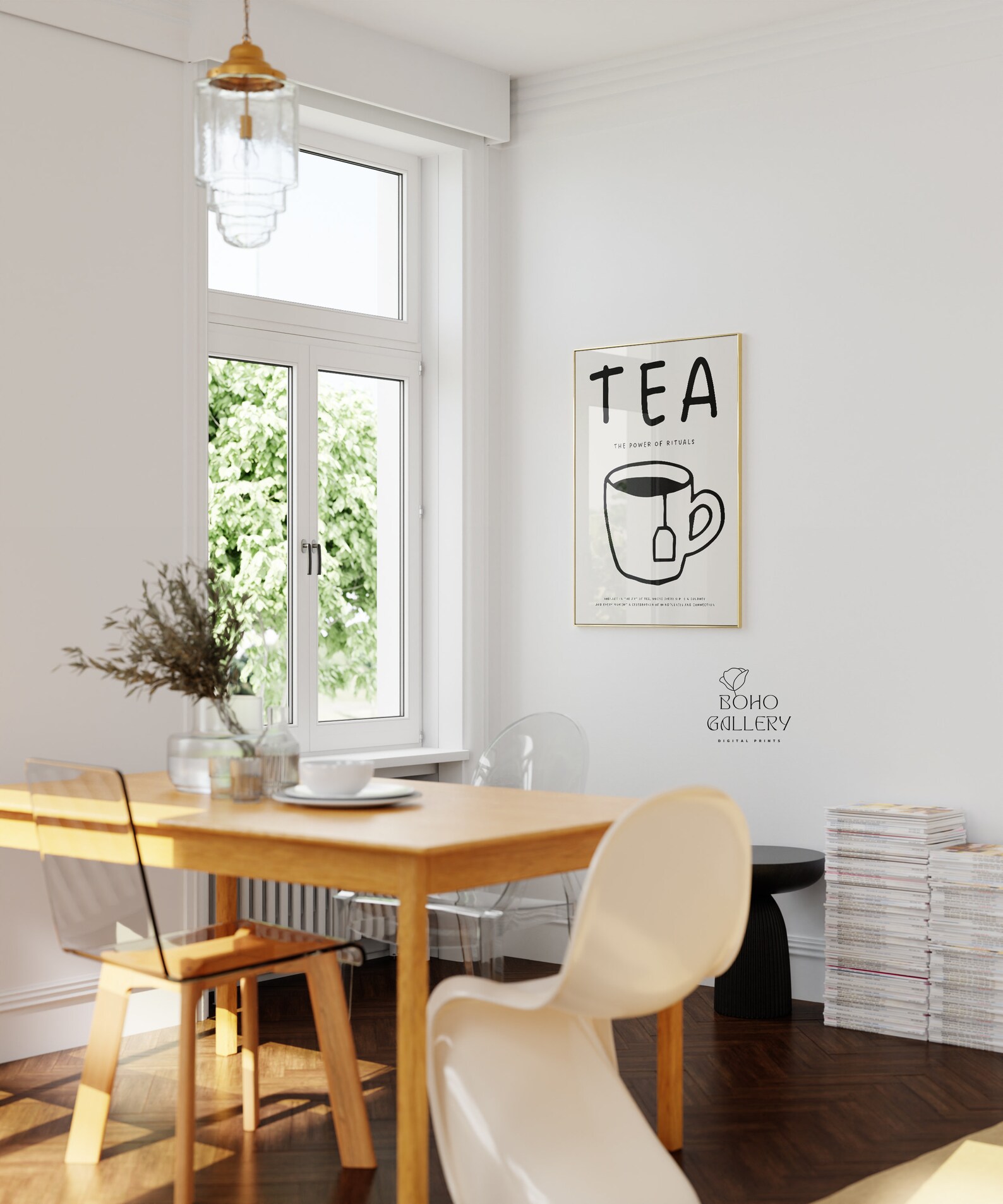 minimalist kitchen prints: line art botanical & still... Minimalist Tea Cup Line Art Print: Kitchen Dining Decor (digital ...