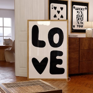 Póster tipográfico, cita monocromática moderna de estilo retro en negro, impresión de pared de los años 70, arte de pared negro, decoración de pared para sala de estar, arte de pared de alta calidad