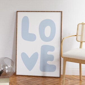Blue Love Print: Retro Typography Poster (digital Download) - Etsy