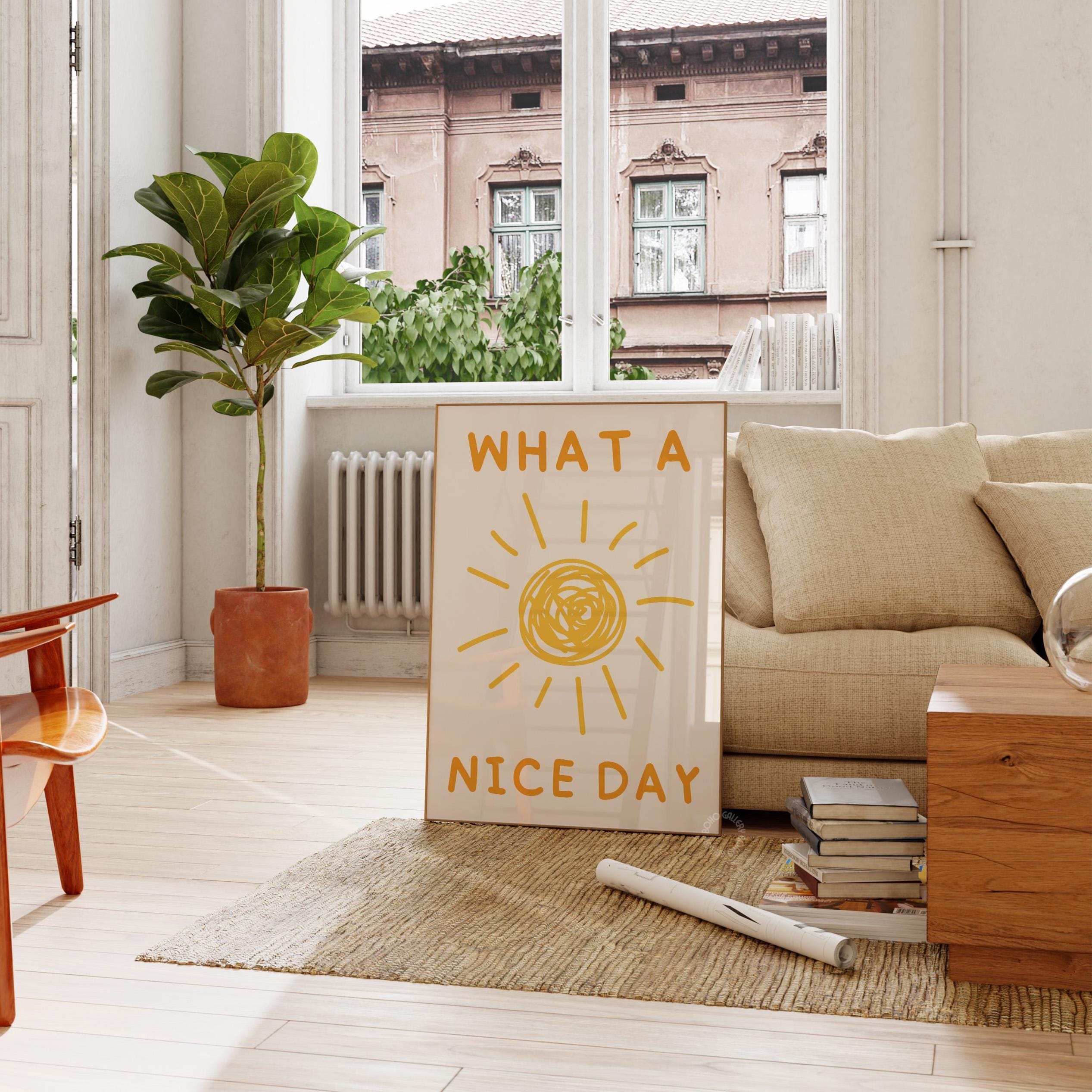 Positive Quote Sun Print: Yellow Inspirational Wall Art (Digital Download)