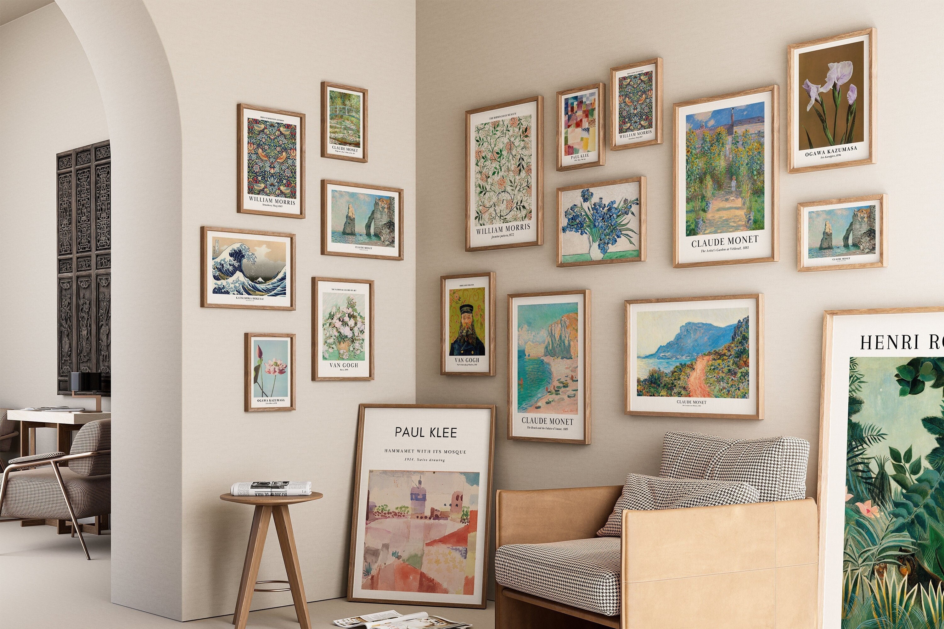 Boho Gallery Wall Decor: Eclectic Art Prints, Set of 50 (digital