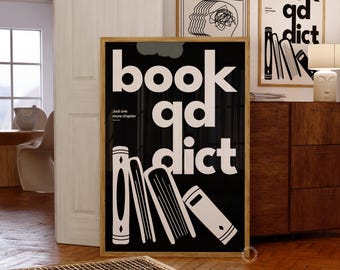 "Retro-Buch-Druck: ""One More Letter"" Bookish Poster (Digitaler Download)"