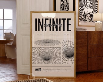 Retro Surreal 'Infinite' Art Print: 70s Psychedelic Home Decor (Digital Download)