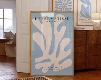 Blue Matisse Print Henri Matisse Poster Blue Wall Art Matisse Printable Wall Art Exhibition Print Matisse Art Flower Print Light Blue Print