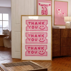 Pink Ticket Wall Art Trendy Wall Art Prints Retro Ticket Print Digital Prints Trendy Printable Art Retro Bar Cart Decor Pink Ticket Art