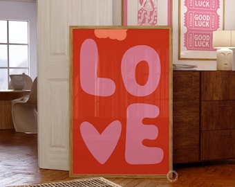Pink Love Print: Trendy Girly Room Decor (Digital Download)