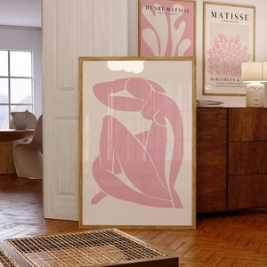 Rose Matisse Imprimer Femme Corps Ligne Imprimables Blush Rose Henri Matisse Affiches Matisse Exposition Affiche Rose Mur Art Moderne Chambre Décor