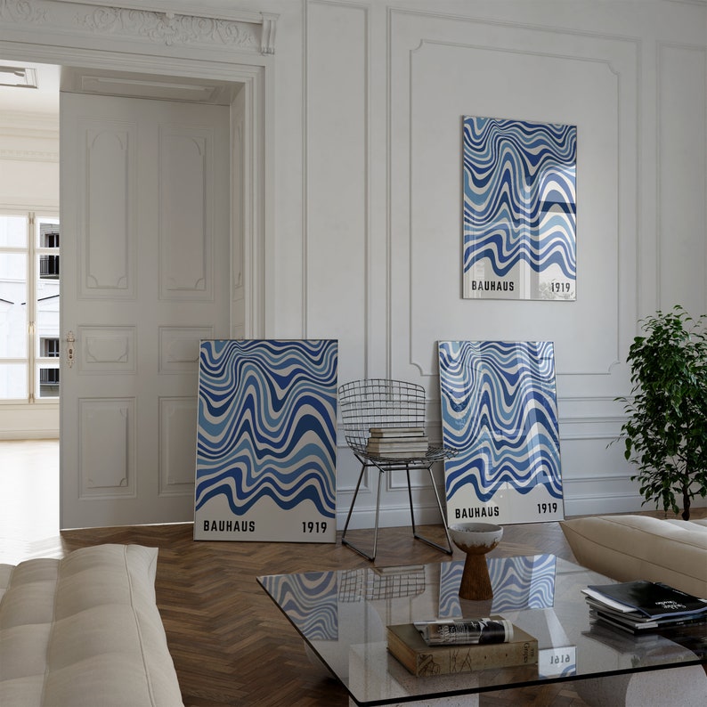 blue wall art