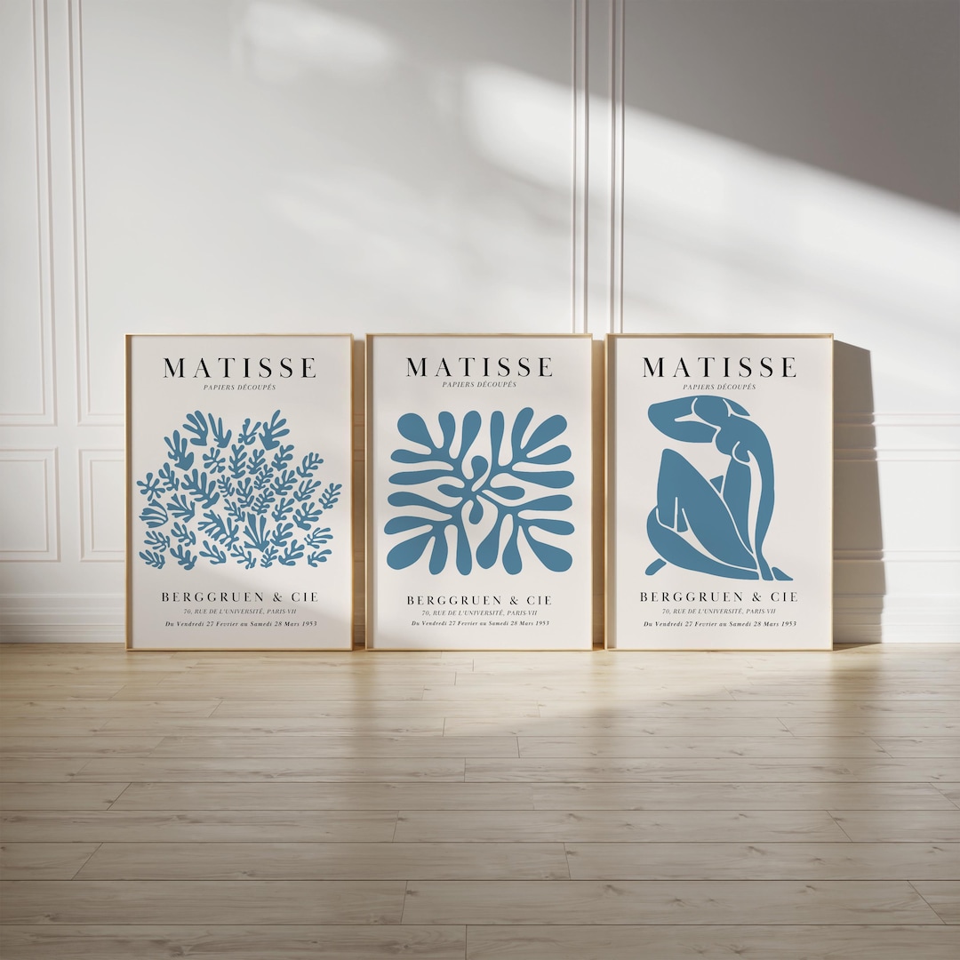 Matisse Blue Gallery Wall Art Set of 3 Prints (digital Download) - Etsy