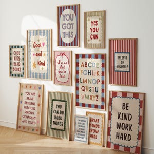 Materiale per il ritorno a scuola: poster decorativi per l'aula, citazioni positive per gli insegnanti (download digitale)