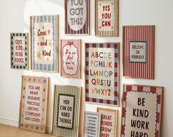 Back To School Prints: Classroom Decorative Posters, Positive Teacher Quotes (Digital Download)