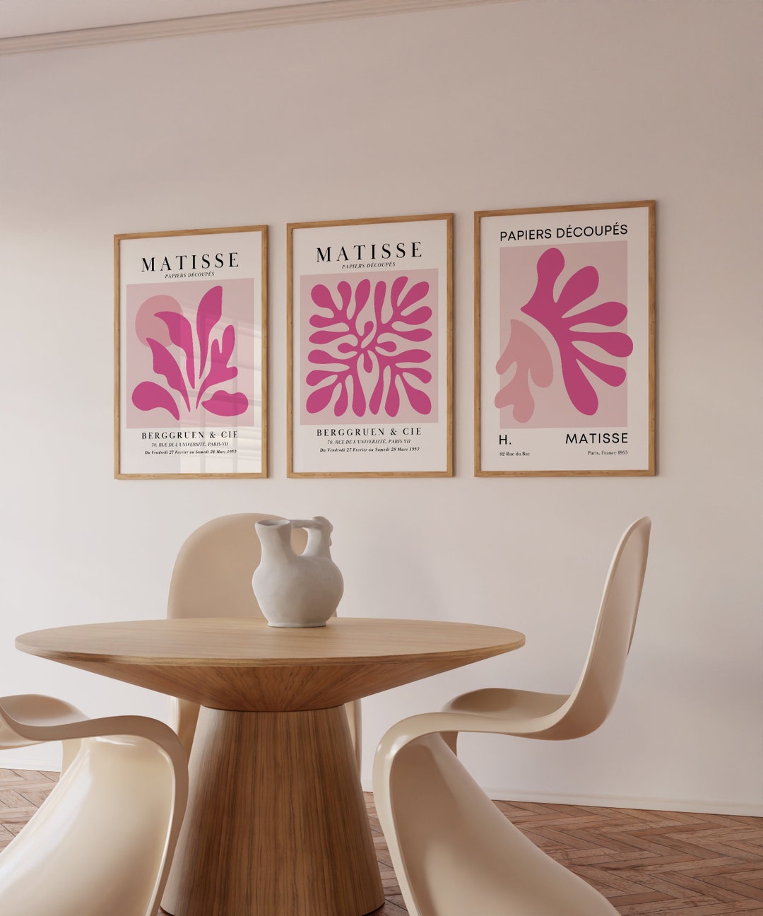 Pink Henri Matisse Set of 3 Wall Art Digital Download Gallery Wall Set ...