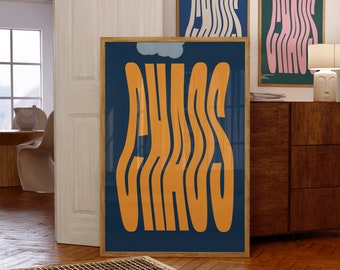 Retro Chaos Wavy Print: Y2K Trendy Wall Art (Digital Download)