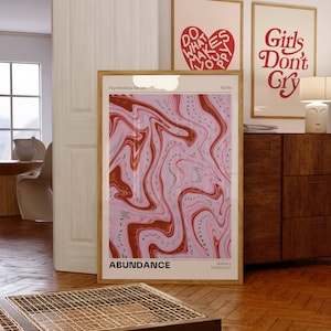 Póster con degradado retro y estampado de aura, póster de aura, impresión psicodélica, póster de afirmación, decoración estética para habitación, arte de pared moderno, arte de aura rosa