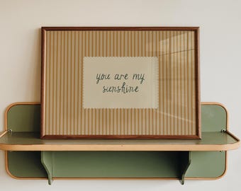 You Are My Sunshine Nursery Print, Retro Striped Quote Wall Art (Digital Download)