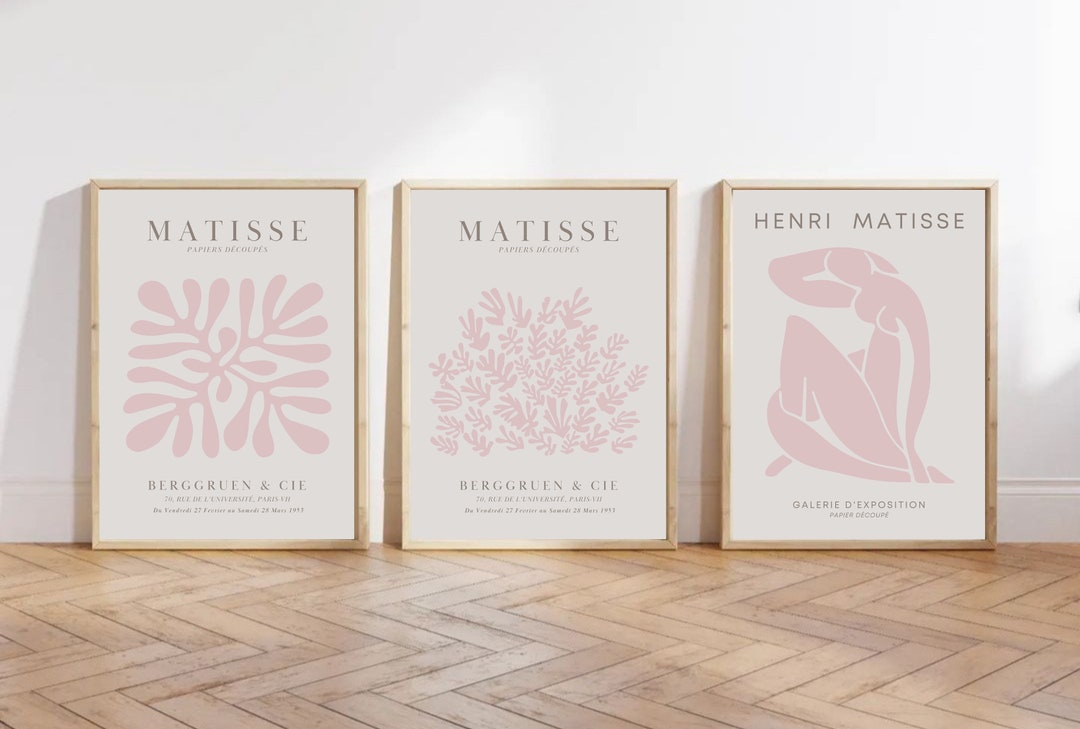Pink Henri Matisse Poster Set of 3 Pink Wall Art Exhibition - Etsy