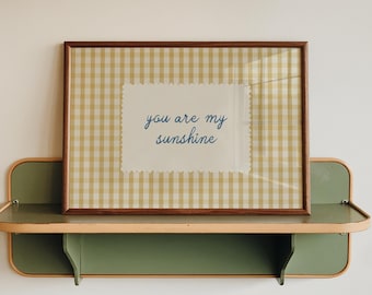 You Are My Sunshine Print, Cottagecore Nursery Decor (Digital Download, Horizontal)