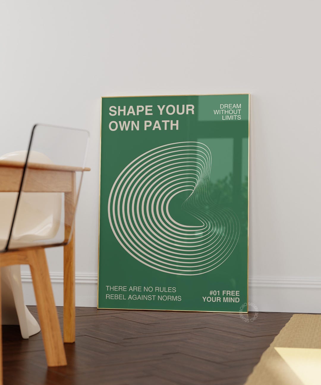 Green Abstract Art Print: Minimalist Geometric Poster (digital Download ...