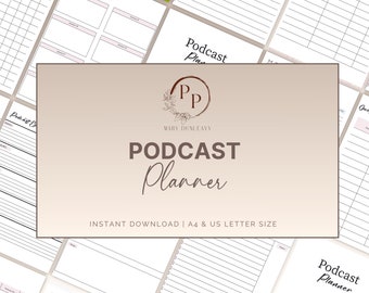 Podcast Planner, Podcast Planner Template, Podcast Template, Content Creator Planner, Podcast Checklist, Podcast Content Planner, Podcast