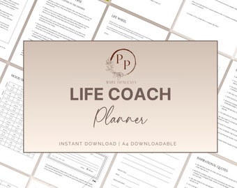 Afdrukbare levenscoachplanner | Coachingplanner | Hulpmiddelen voor levenscoach | Productiviteitsplanner pdf | Mentorplanner